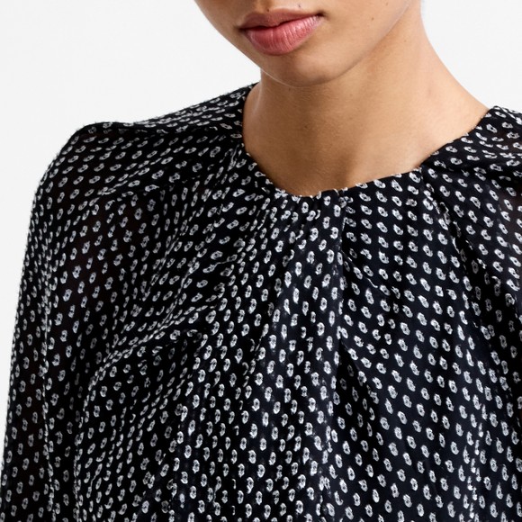 French Connection Womens Black Stacy Dobby Twist Top main image