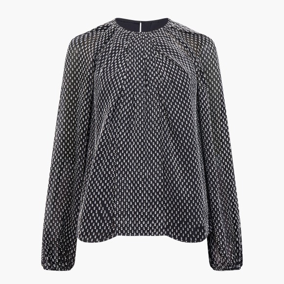 French Connection Womens Black Stacy Dobby Twist Top main image