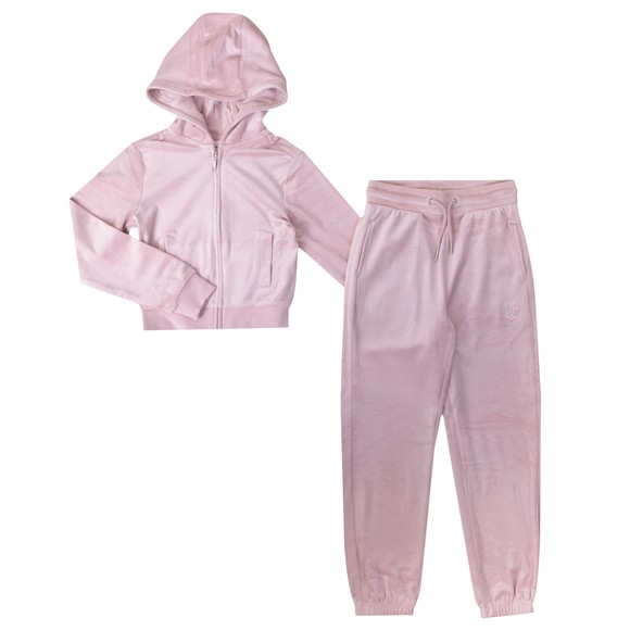 Juicy Couture Girls Pink Zip Up Hoodie & Relaxed Jogger Set main image