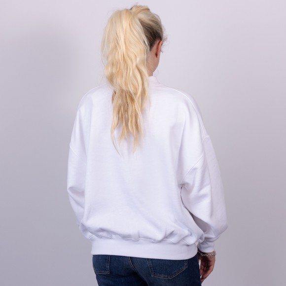 Polo Ralph Lauren Womens White Satin Logo Fleece Crewneck Sweatshirt main image