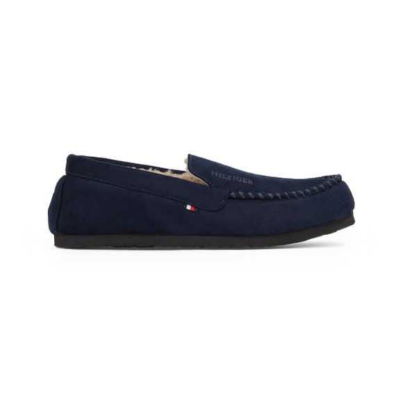 Tommy Hilfiger Mens Blue Fleece Lined Driver Slippers main image