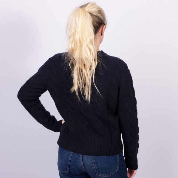 Polo Ralph Lauren Womens Blue Cable Knit Wool Cashmere Sweater main image