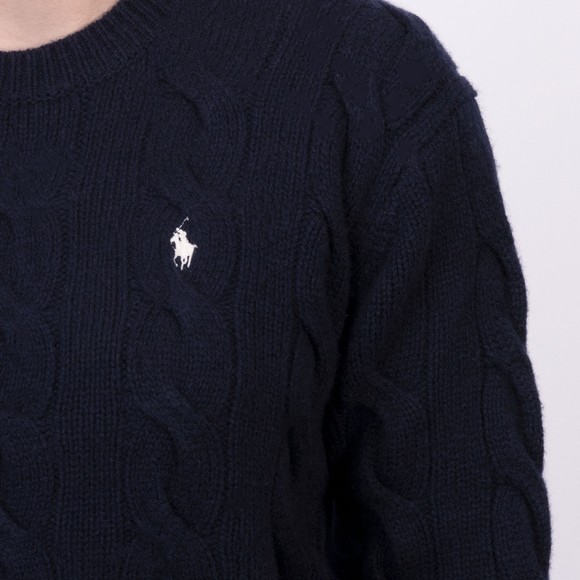 Polo Ralph Lauren Womens Blue Cable Knit Wool Cashmere Sweater main image