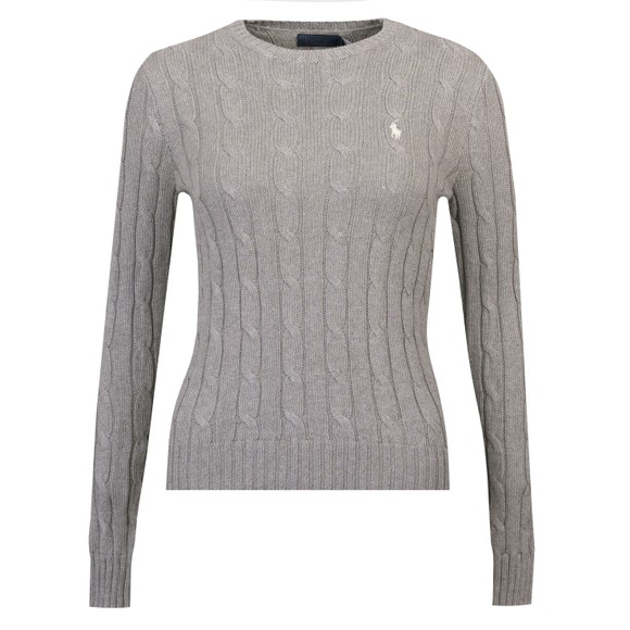 Polo Ralph Lauren Womens Grey Julianna Cotton Cable Crew Jumper main image