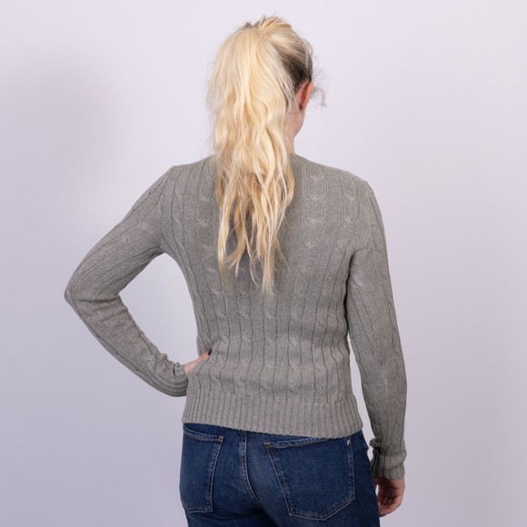Polo Ralph Lauren Womens Grey Julianna Cotton Cable Crew Jumper main image