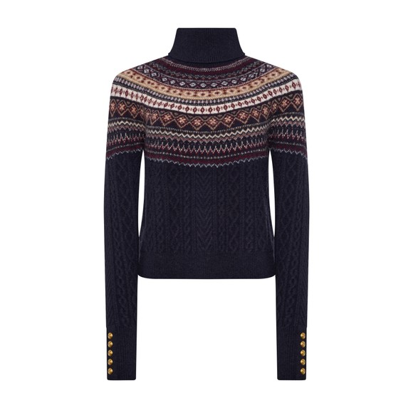 Holland Cooper Womens Blue Rebecca Roll Neck Knit main image