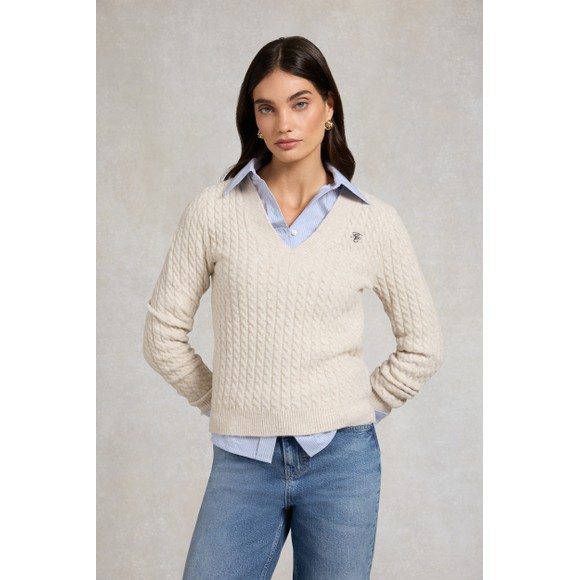 Holland Cooper Womens Beige Polly Knit Jumper main image