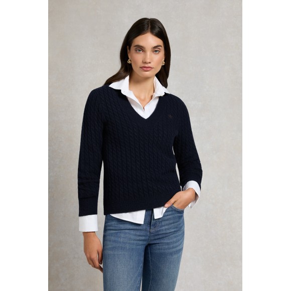 Holland Cooper Womens Blue Polly Knit Jumper main image