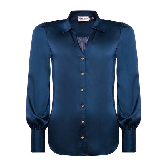 Holland Cooper Womens Blue Annie V Neck Shirt main image