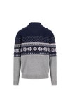 Fynch Hatton Mens Blue Troyer Lambswool Knitted 1/2 Zip Jumper