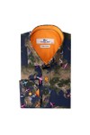 Claudio Lugli Mens Blue Flight Map Shirt