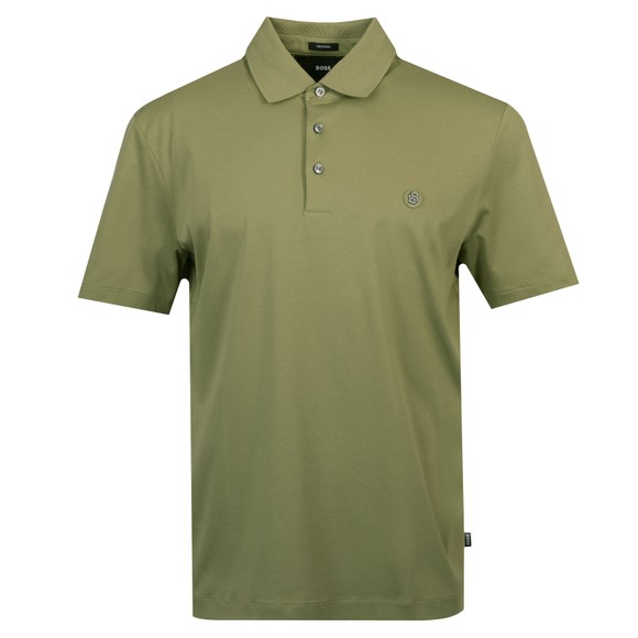 BOSS Mens Green Formal C Parris Circle Logo Polo Shirt main image