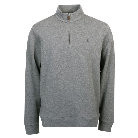 Polo Ralph Lauren Mens Grey Double Knit 1/4 Zip Jumper main image