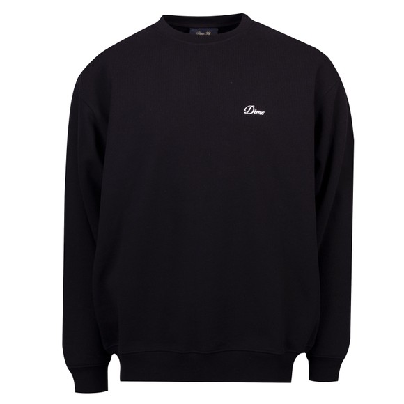 Dime Mens Black Cursive Small Logo Crew Neck Sweatshirt main image