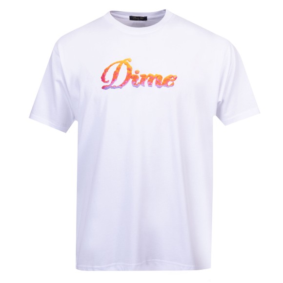 Dime Mens White Cursive Cloud T Shirt main image