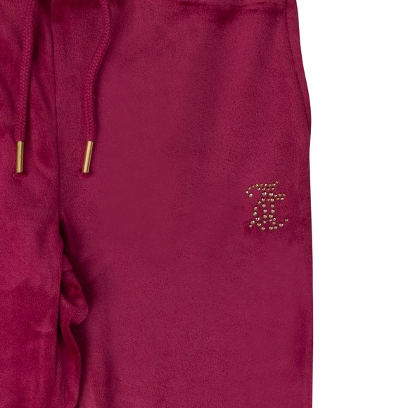 Juicy Couture Girls Red Diamante Velour Loose Jogger main image