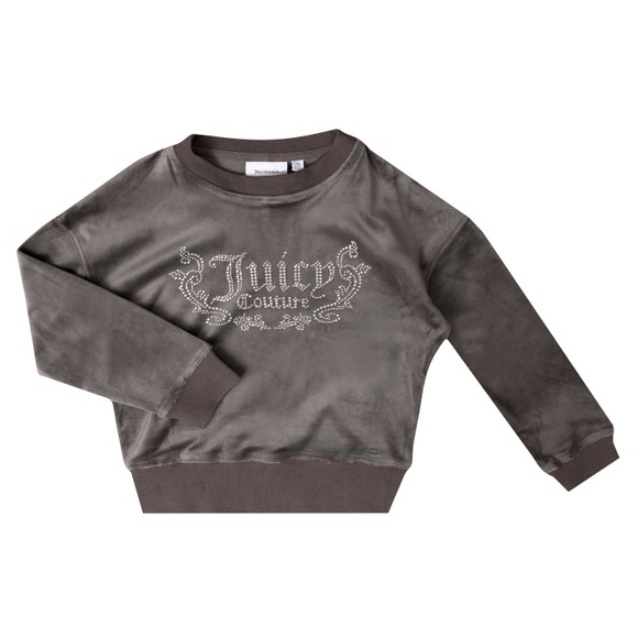 Juicy Couture Girls Black Velour Crew Neck Sweatshirt main image