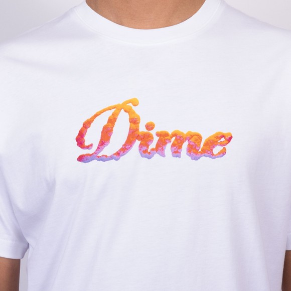 Dime Mens White Cursive Cloud T Shirt main image