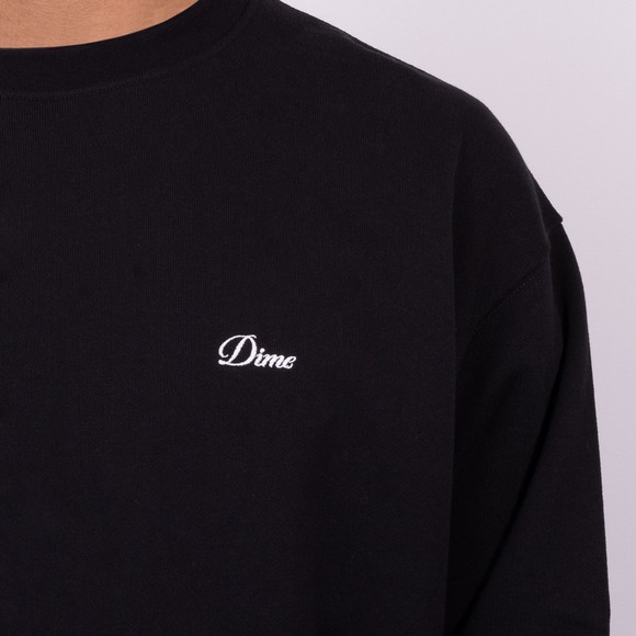 Dime Mens Black Cursive Small Logo Crew Neck Sweatshirt main image