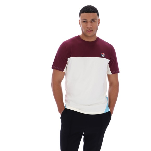 Fila Mens Red Tiebreaker Colour Block T-Shirt main image