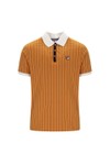 Fila Mens Orange Classic Vintage Striped Polo Shirt