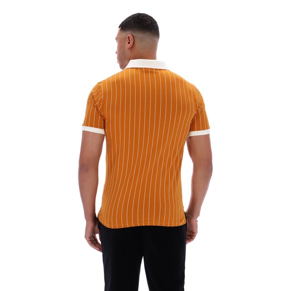 Fila Mens Orange Classic Vintage Striped Polo Shirt main image