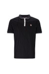 Fila Mens Black Classic Vintage Striped Polo Shirt