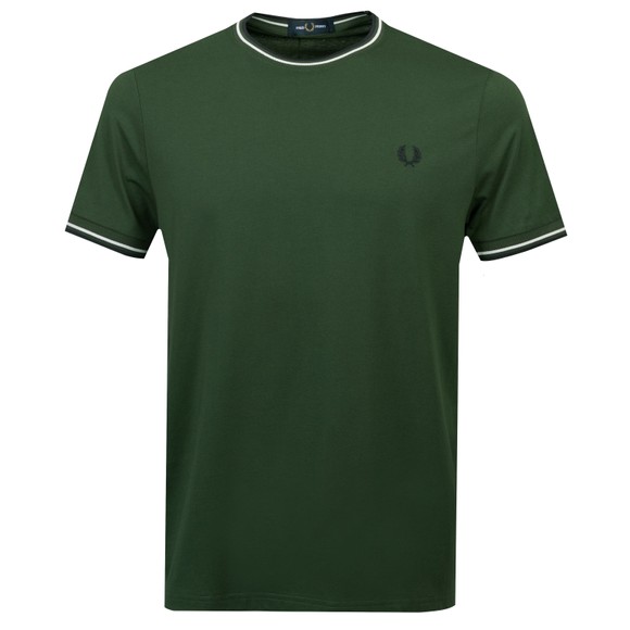 Fred Perry Mens Green Twin Tipped T-Shirt main image