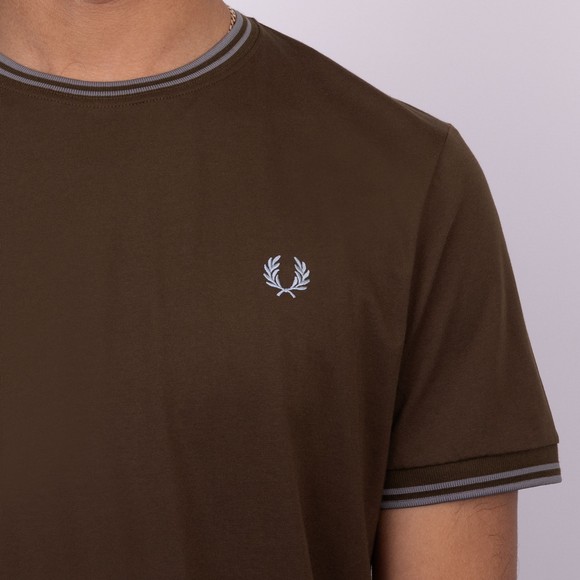 Fred Perry Mens Brown Twin Tipped T-Shirt main image