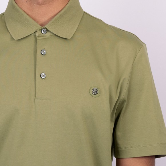 BOSS Mens Green Formal C Parris Circle Logo Polo Shirt #3