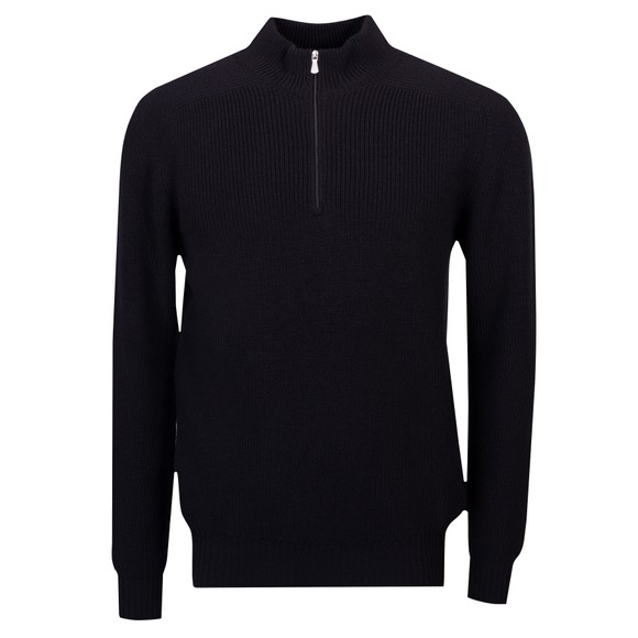 Gran Sasso Mens Black Lupo Half Zip Jumper main image