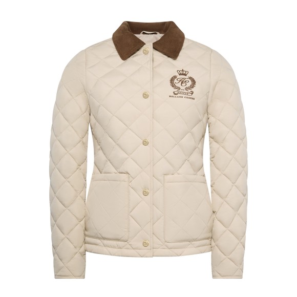 Holland Cooper Womens Beige Hastings Quilted Jacket main image
