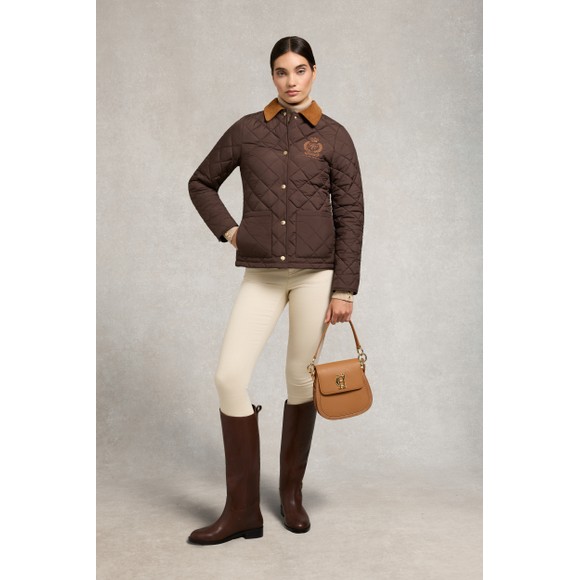 Holland Cooper Womens Brown Hastings Quilted Jacket main image