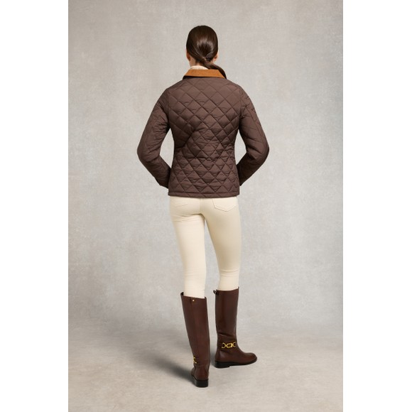 Holland Cooper Womens Brown Hastings Quilted Jacket main image