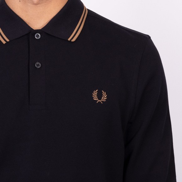 Fred Perry Mens Black L/S Tipped Polo main image