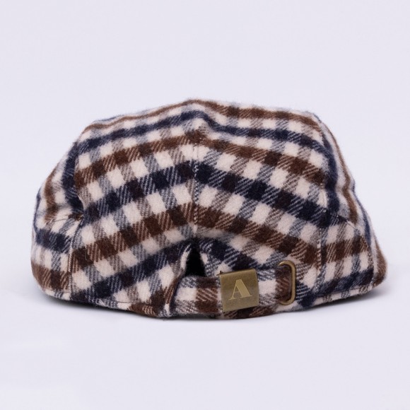 Aquascutum Mens Blue Club Check Flat Cap main image