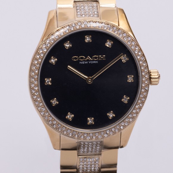 Coach Womens Gold Brooks Diamond Detail Watch #3