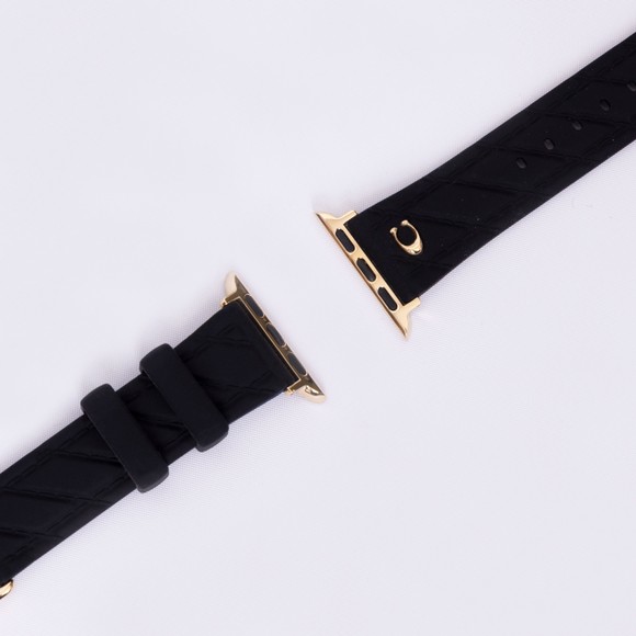 Coach Womens Black Rubber Apple Watch Strap #3