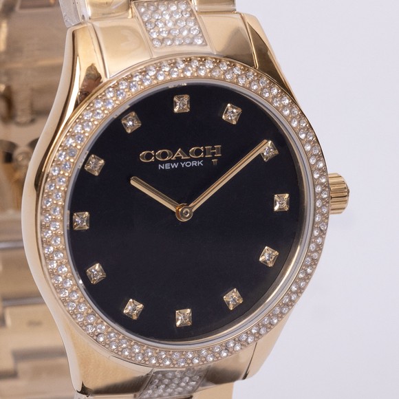 Coach Womens Gold Brooks Diamond Detail Watch #4
