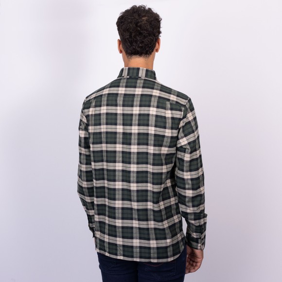 Fred Perry Mens Green Brushed Twill Tartan Shirt main image