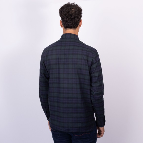 Fred Perry Mens Green Blackwatch Tartan Brushed Twill Shirt main image