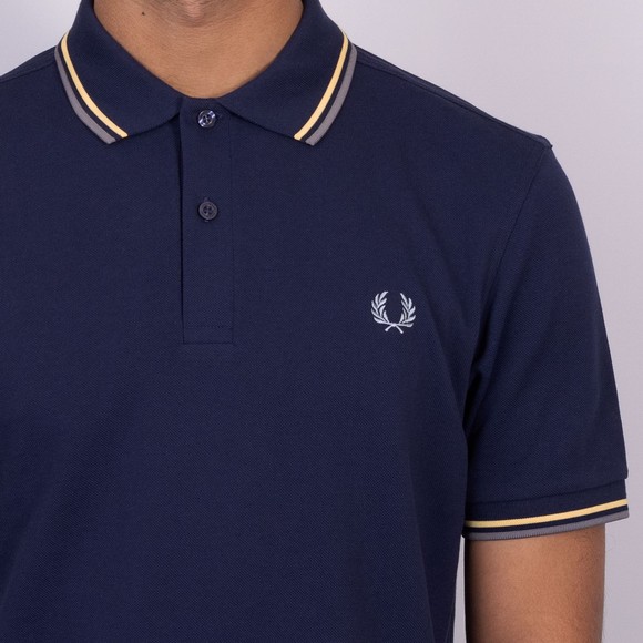 Fred Perry Mens Blue Twin Tipped Polo Shirt main image