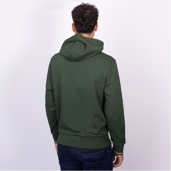 Fred Perry Mens Green Tipped Hooded Sweatshirt main image