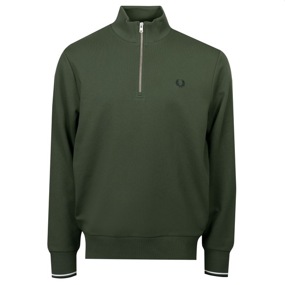 Fred Perry Mens Green 1/2 Zip Sweatshirt main image