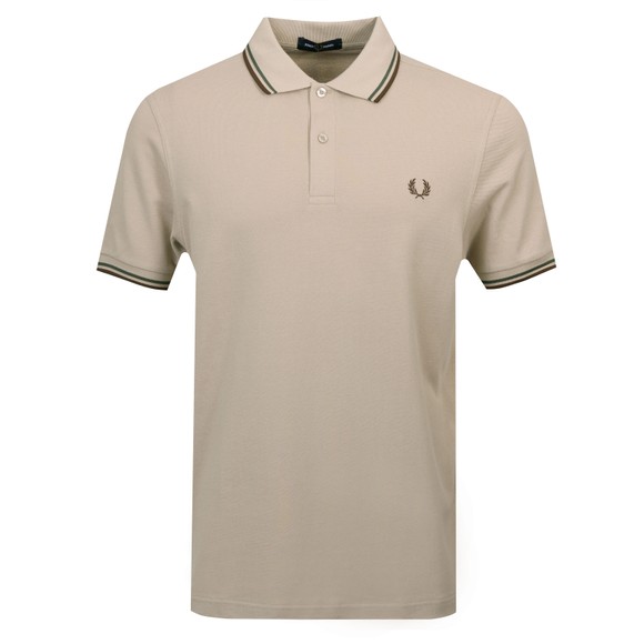 Fred Perry Mens Beige Twin Tipped Polo Shirt main image