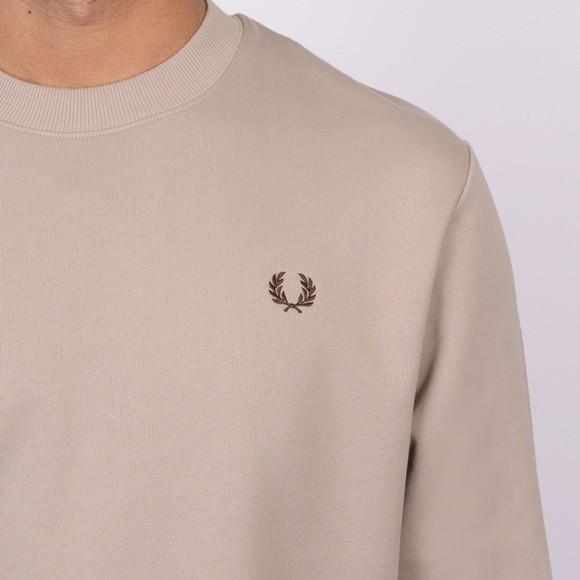 Fred Perry Mens Beige Crew Neck Sweatshirt main image
