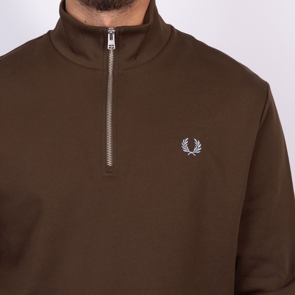 Fred Perry Mens Brown 1/2 Zip Sweatshirt main image