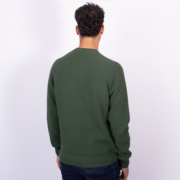 Fred Perry Mens Green Lambswool Raglan Knitted Jumper main image