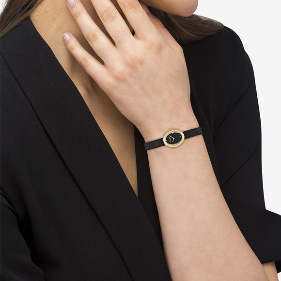 Coach Womens Black Sammy Leather Band Watch #3