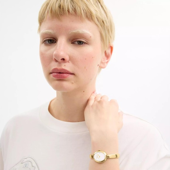 Coach Womens Gold Sammy Monogram Band Watch #3